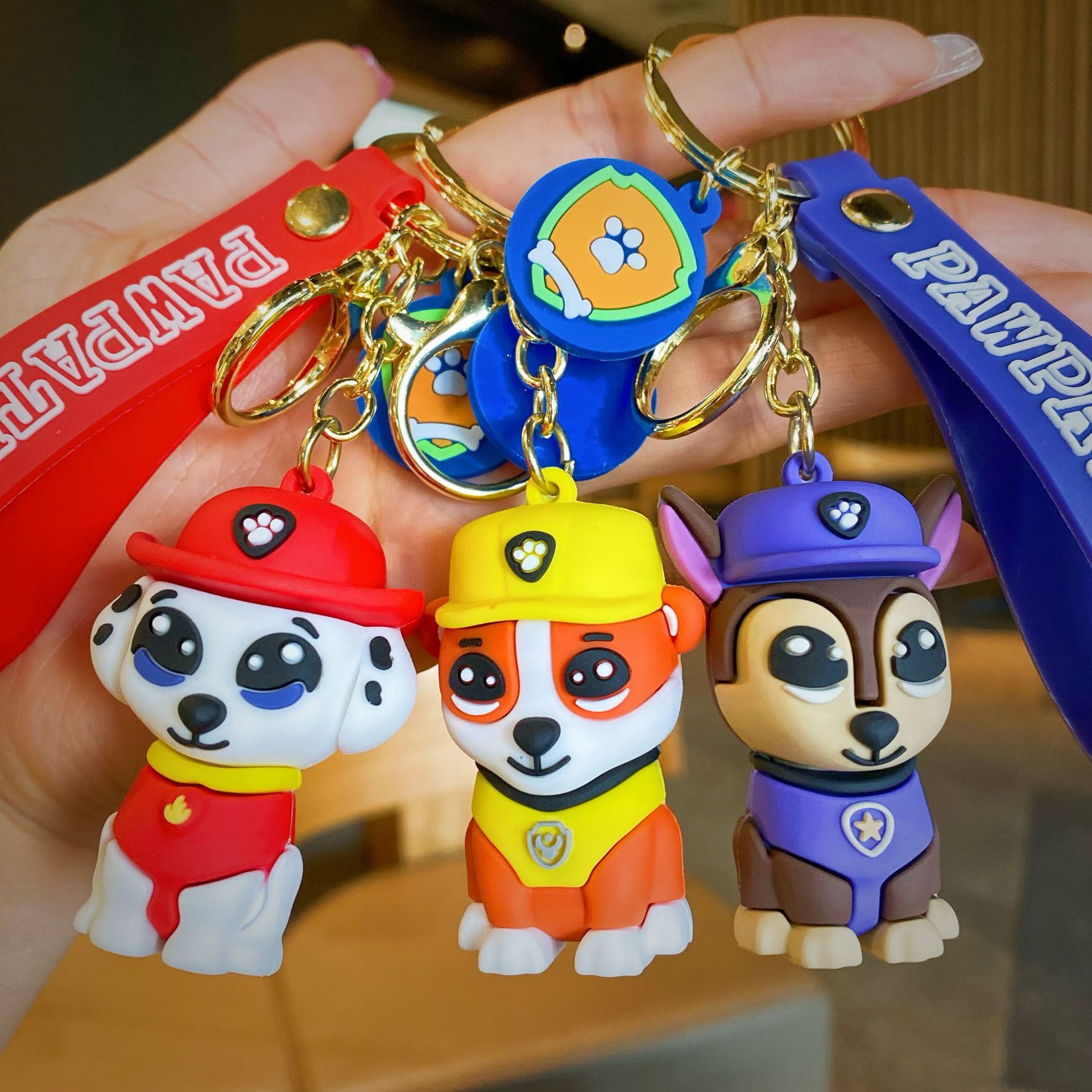 Creative Cartoon Paw Patrol Keychain Cute Puppy Cars and Bags Keychain Pendant Couple Ornaments Wholesale