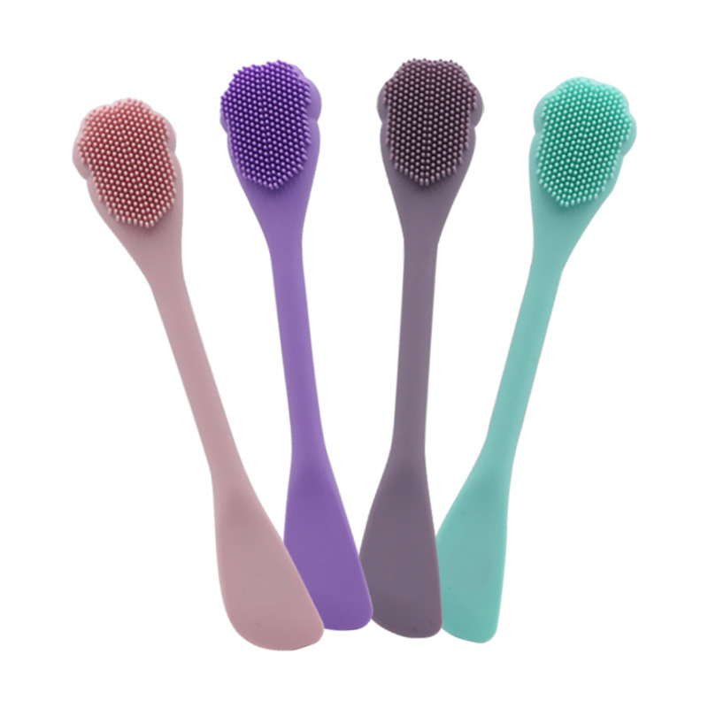 Silicone Facial Mask Brush Non-Lint Nose Brush Mask Stick Dual-Purpose Double-Headed Utility Brushes Clay Mask Special Makeup Brush Set