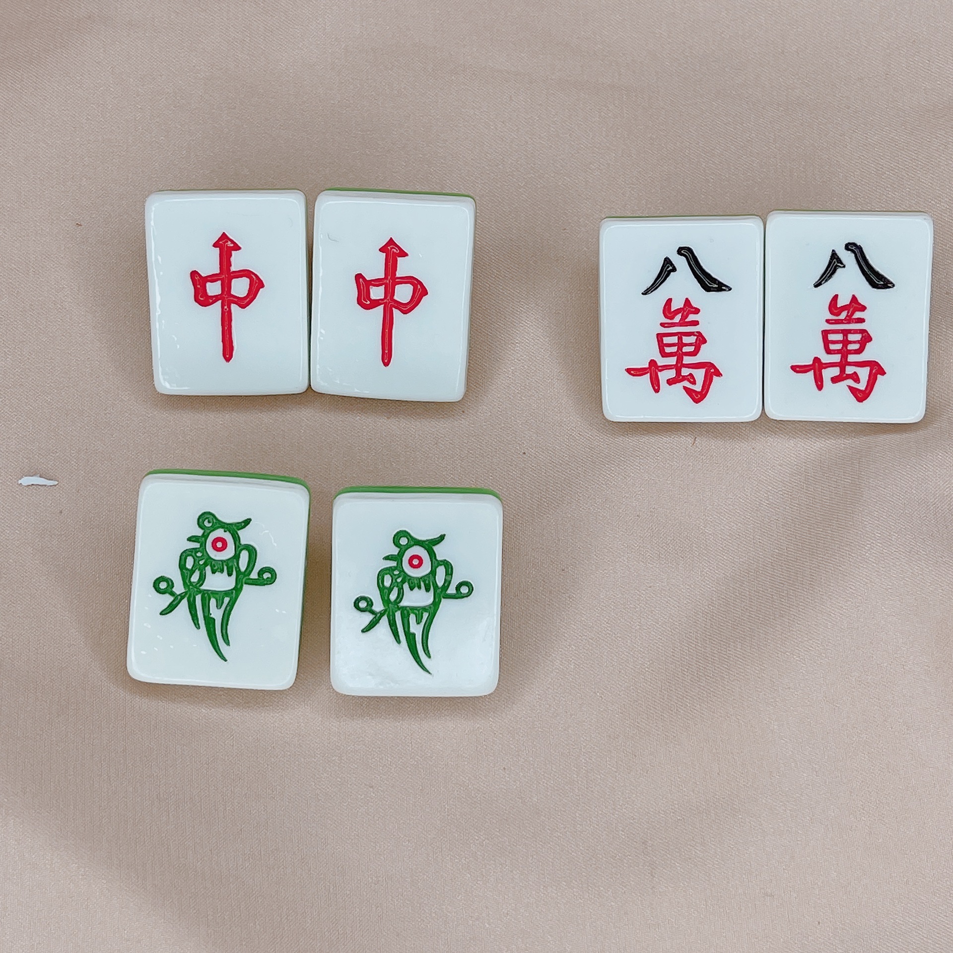 可爱糖果色耳环韩国麻将耳钉仙气质套装简约几何个性嘻哈韩版时尚