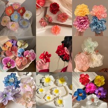 花朵发夹边夹侧边耳后发卡女2025新款高端头花仿真花头饰海边发饰