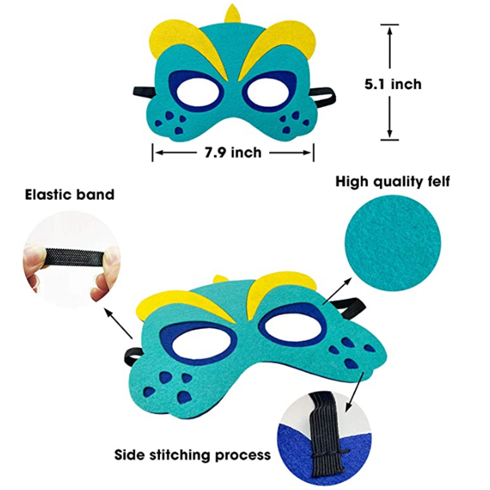 亚马逊热卖毛毡儿童恐龙面具霸王龙独角龙剑龙三角龙有益科教玩具