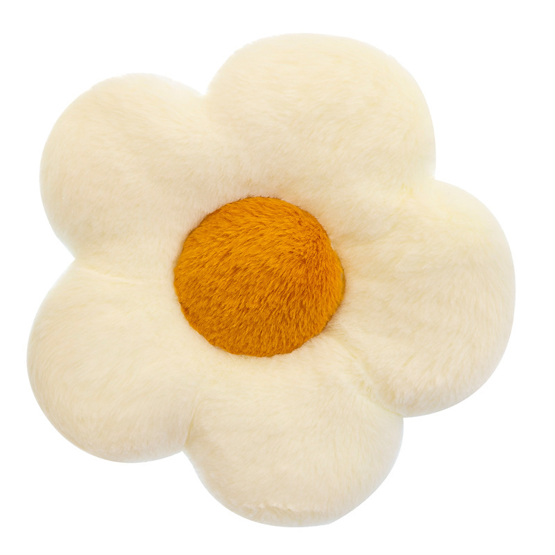 Wholesale Cross-Border Little Daisy Flower Cushion Flower Plush Pillow Seat Cushion Dehaired Angora Afternoon Nap Pillow Backrest Cushion