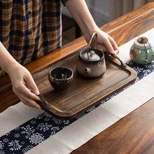 日式竹制茶盘家用圆形方形复古茶台放水果零食点心茶具小托盘批发
