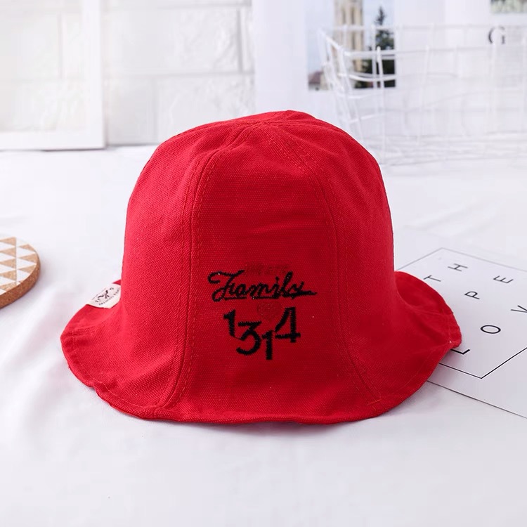 Children Yellow Cap Sun Bucket Hat Primary School Student Parent-Child 3 Years Old 4 Sun Protection Girl Embroidery Sun Bucket Hat