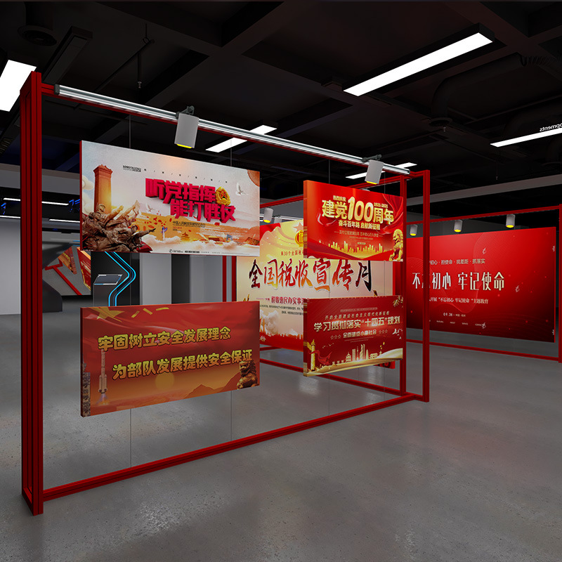 广告架子展览展架展厅画展搭建展墙展示架铝合金移动方管临展制作