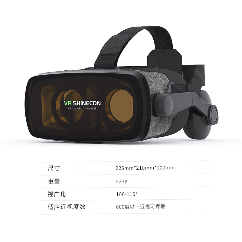 跨境vr眼镜3d虚拟现实头戴式布艺礼品数码眼镜千幻魔镜g07e新九代