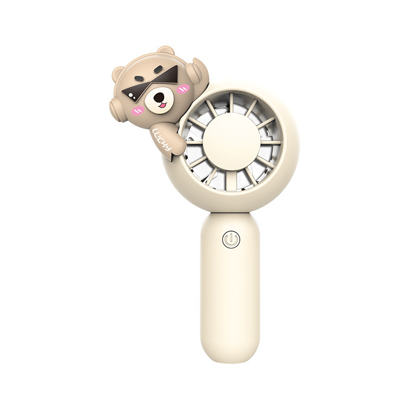 New Vitality Bear Little Fan Outdoor Portable USB Rechargeable Electric Fan Cross-Border Mini Handheld Cartoon Fan Small