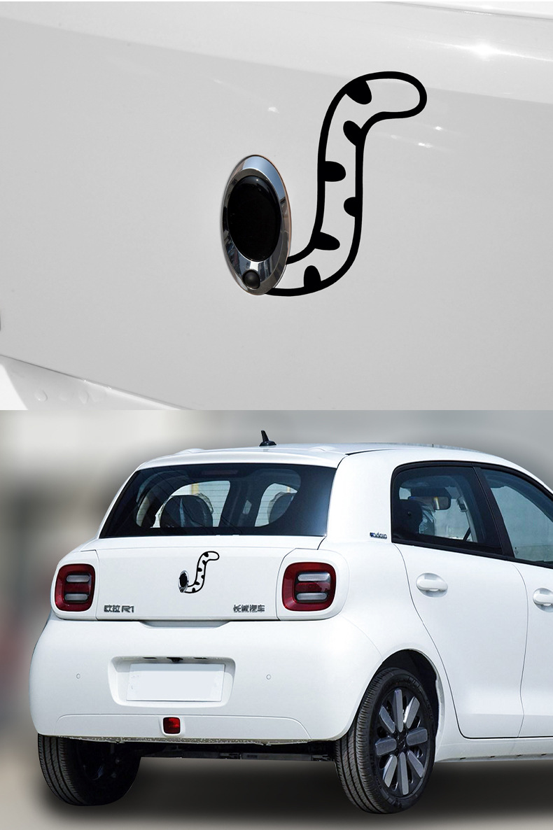 欧拉黑猫r1车贴纸可爱猫咪车尾车标改装贴汽车个性创意拉花装饰贴