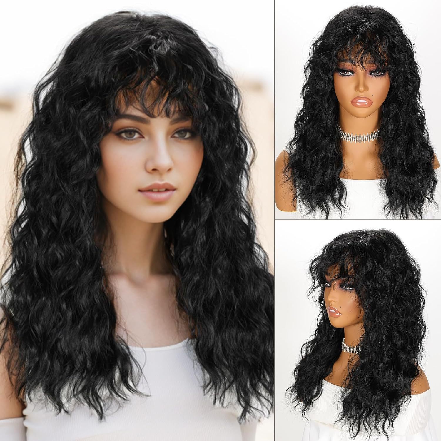 外贸新款假发欧美女士假发带刘海大波浪长卷发化纤头套现货批发