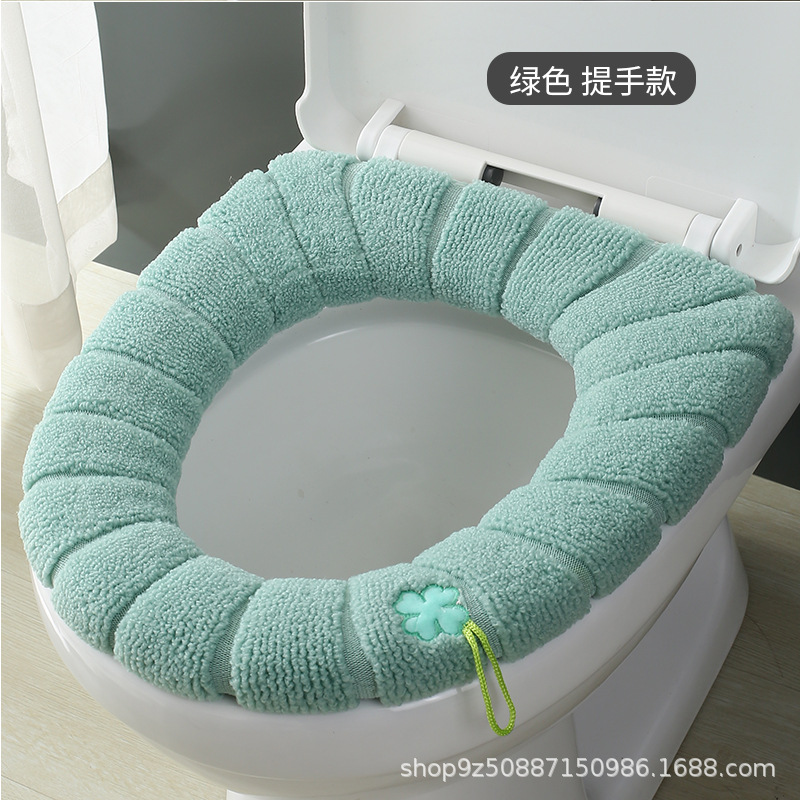 Toilet Mat O-Type Knitted Toilet Seat Thickened Washable Toilet Seat Cover Toilet Seat Cover Home Cartoon Toilet Seat