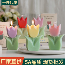 郁金香香薰蜡烛批发香熏伴手礼礼物教师节香氛candle花朵造型蜡