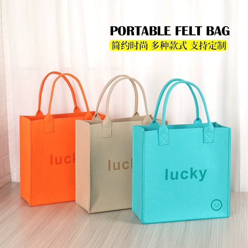 Felt Bag Large Capacity Felt Shopping Tote Bag Felt Bag Customizable Logo Felt Tote Bag Women's Bag