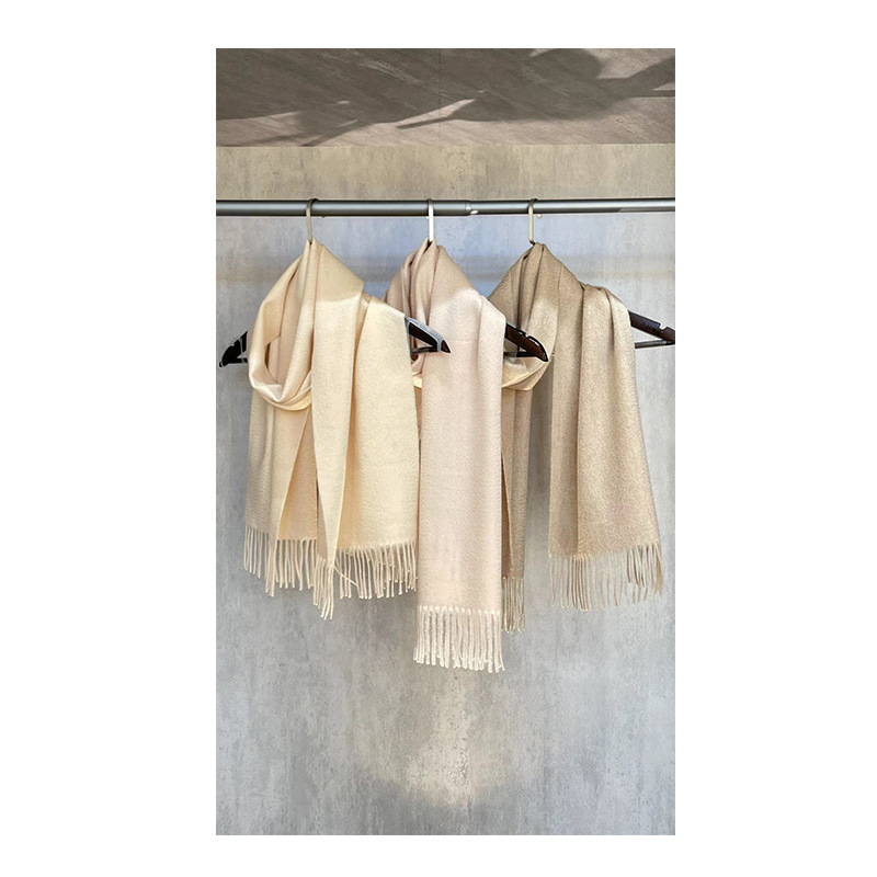 意大利纯色羊绒围巾男女通用秋冬保暖纯色奶油风山羊绒围脖-阿里巴巴