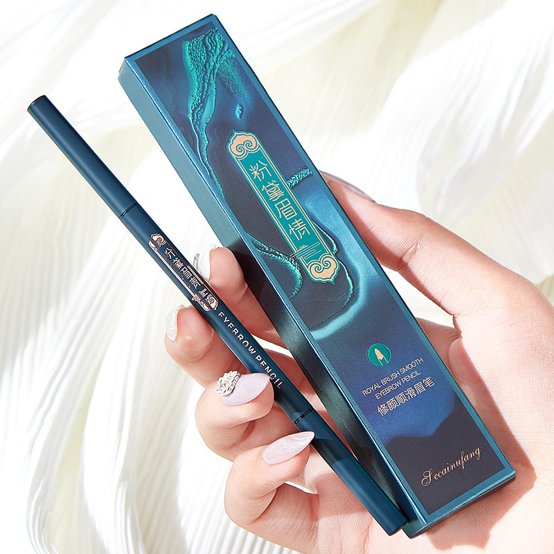 Double-Headed Extremely Small Eyebrow Pencil Dual-Use Automatically Rotate Eyebrow Pencil Eyebrow Pencil Waterproof Sweat-Proof Ultra-Fine Three-Dimensional Colorful Smart Cross-Border