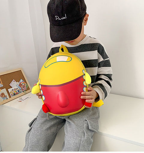 Cute Cartoon Kindergarten Backpack Small Aircraft Backpack Eggshell Bag Training Class Early Education Class Backpack 1-5 Years Old Backpack