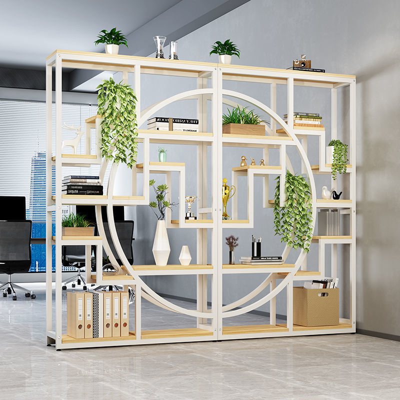 隔断置物架书架落地花架网红客厅铁艺办公室装饰柜墙餐厅玄关屏风