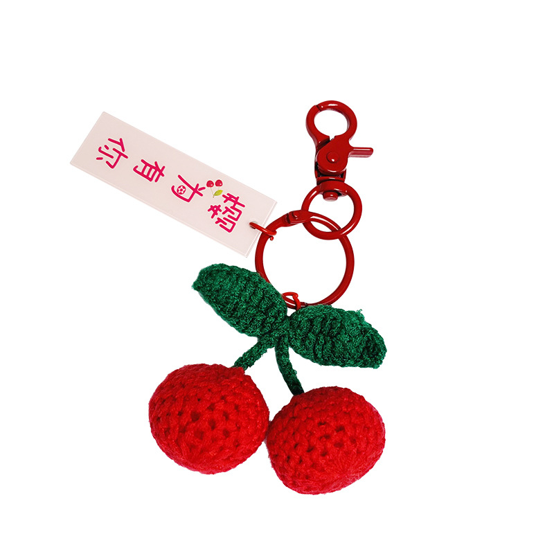 Creative Fruit Plush Wool Pendant Good Things Happen Keychain Beautiful Meaning Accessories Holiday Gift Wholesale