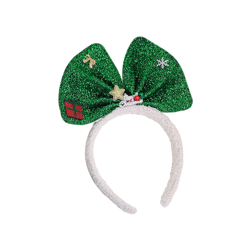 High-Grade Sequined Christmas Bow Headband New Cute Women's Headband Holiday Funny Atmosphere Hair Accessories