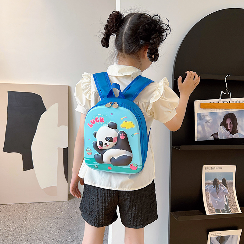 3D Lesser Panda Children Hardshell Bag Cute Fashionable Stylish Primary School Student Eggshell Bag Trend All-Match School Bag