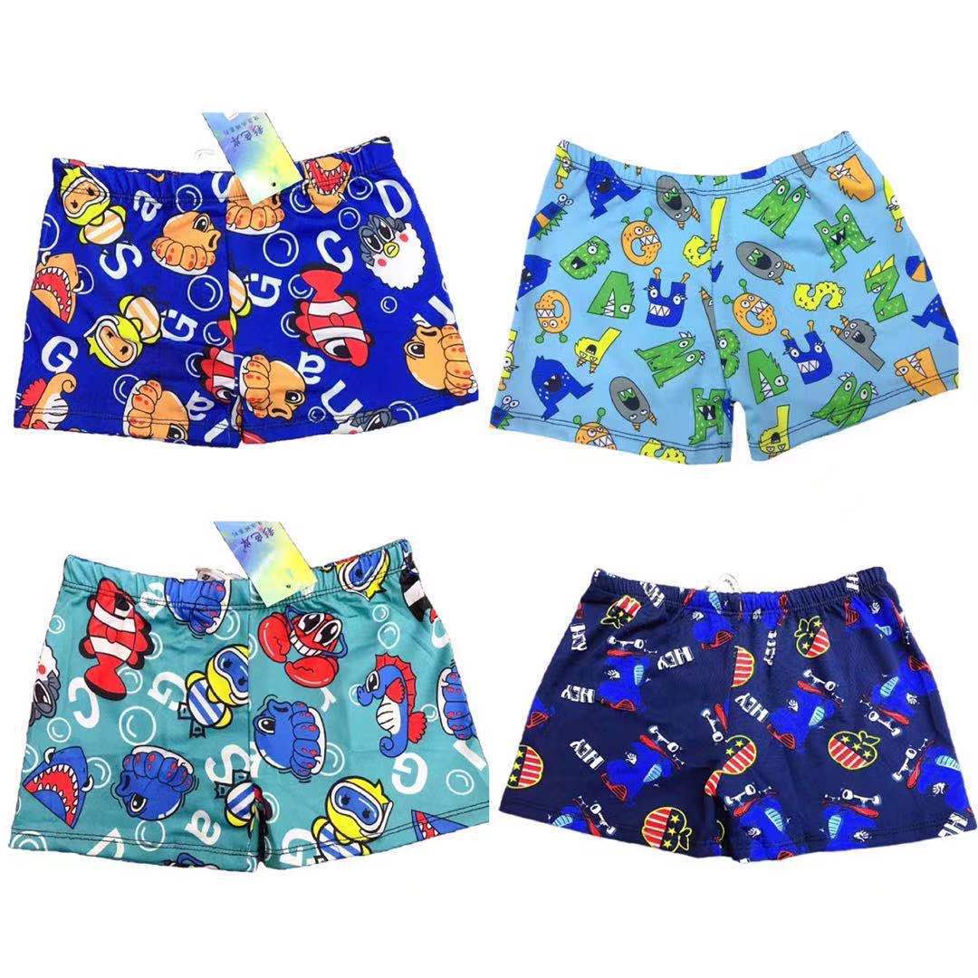 儿童泳裤男 小中童游泳裤卡通印花多色平角男童温泉海边游泳裤