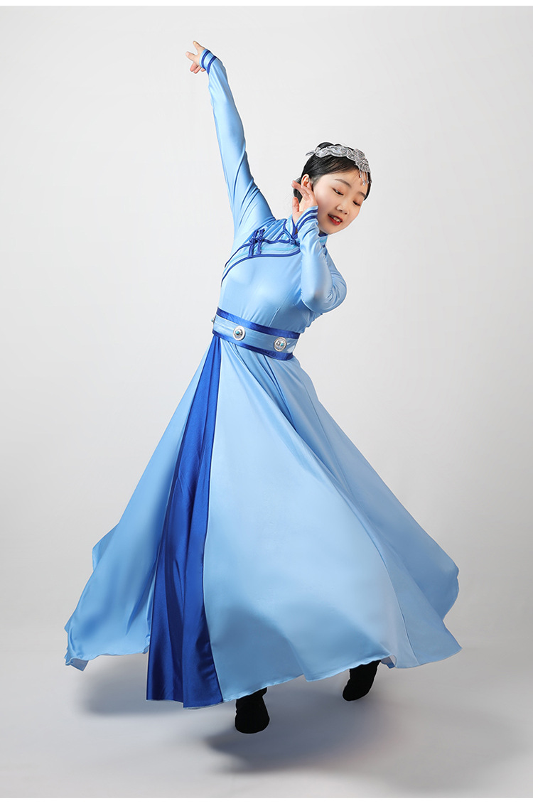 蒙族舞女新式练功服饰蒙古舞蹈演出服女族蒙古舞民族舞台表演服装