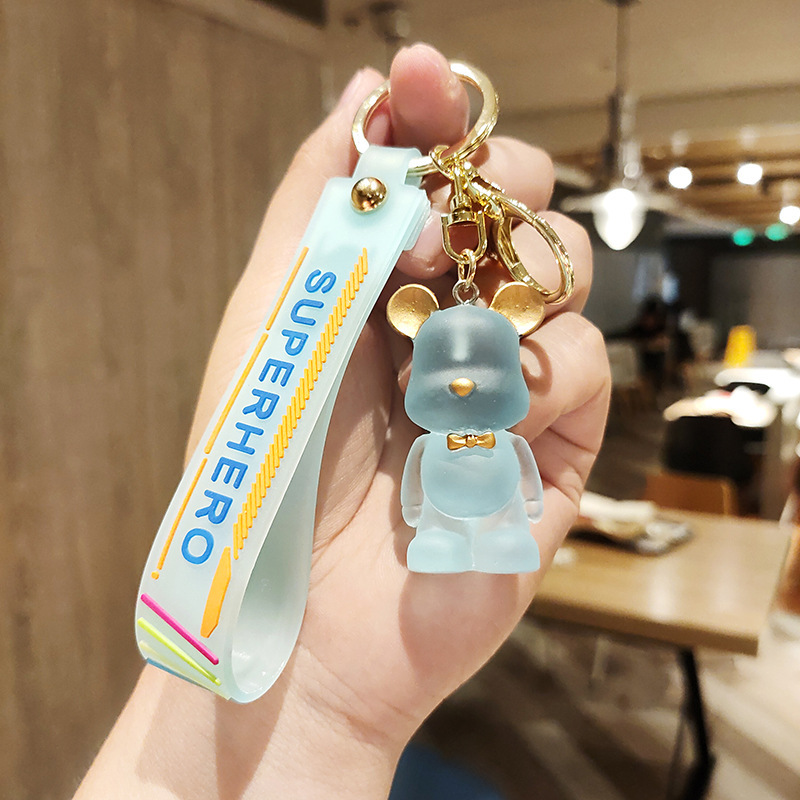 Nordic Bow Tie Bear Keychain Creative Cute Bear Key Pendants Car Key Ring Couple Schoolbag Ornaments Wholesale