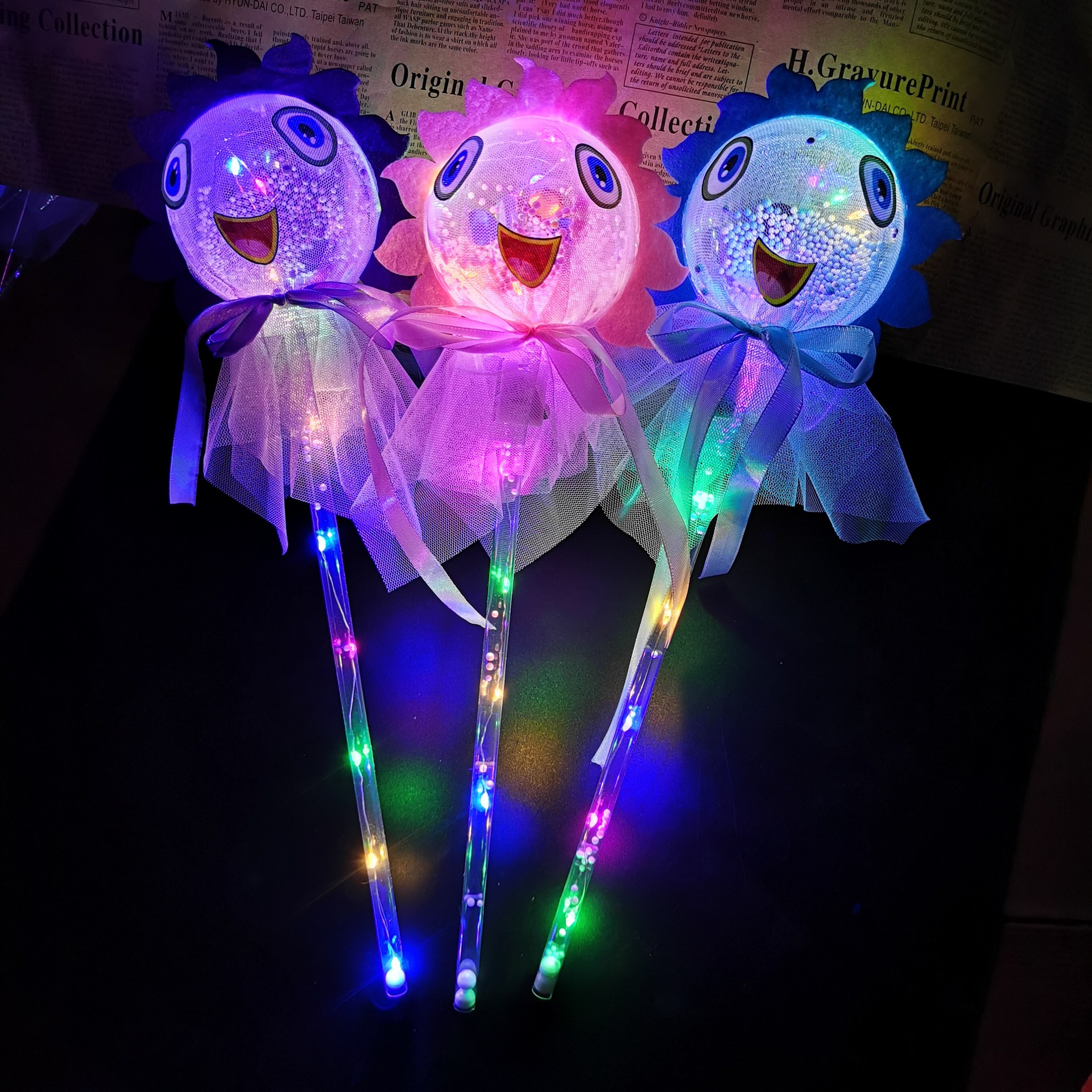 发光头箍演唱会荧光棒皇冠头饰活动道具发卡摆摊夜市儿童玩具