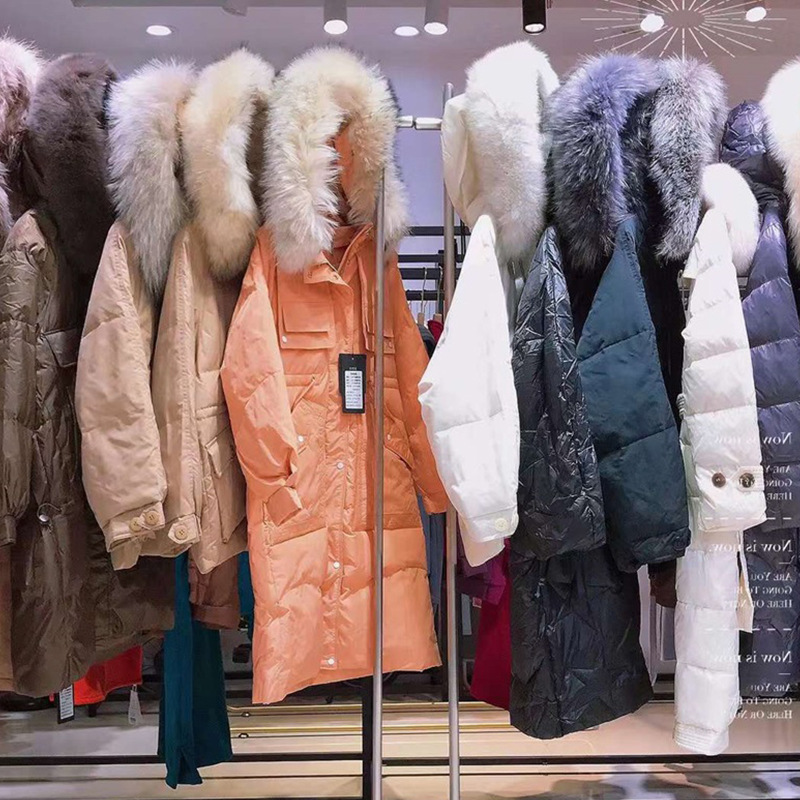 mili23冬款豪华大毛领羽绒服白鸭绒抗寒保暖收腰外套网红库存货源