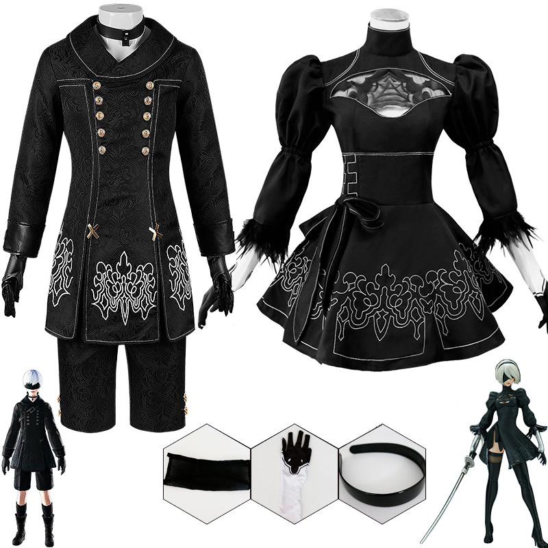 尼尔机械纪元cos服2b姐连衣裙9s服装cosplay动漫舞台服2b姐cos服