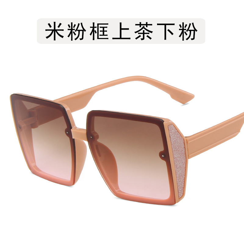 Korean Style Fashionable Sunglasses Ins Trendy Beach Vacation Sunshade Sunglasses New Large Frame Personalized Sunglasses Women