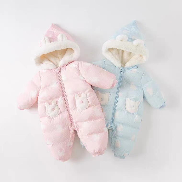 bala巴拉巴拉 羽绒服连体衣男女宝宝婴幼儿冬装抱衣爬服加厚批发