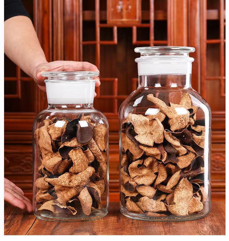 厂家供应新会陈皮罐专用大容量玻璃密封罐小青柑中药储存密封罐子