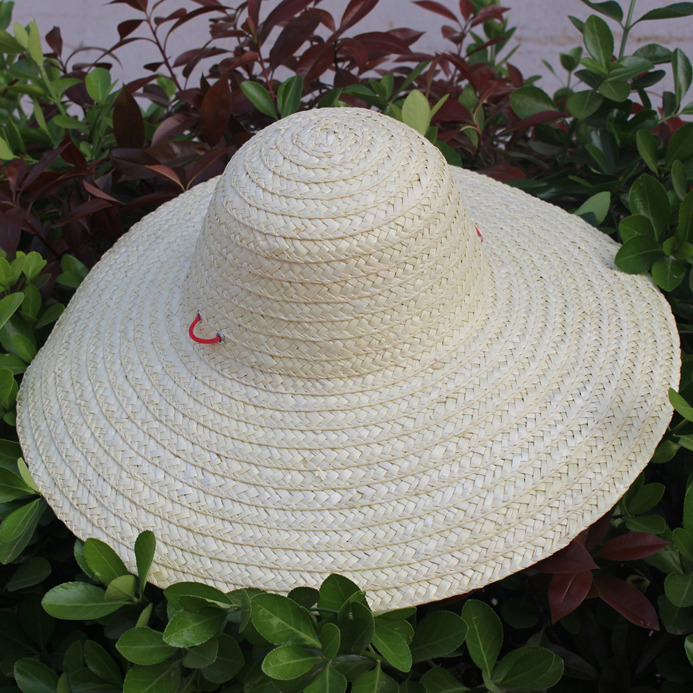 漂白带绳40424547大量供应草帽麦草草帽劳动草帽太阳帽