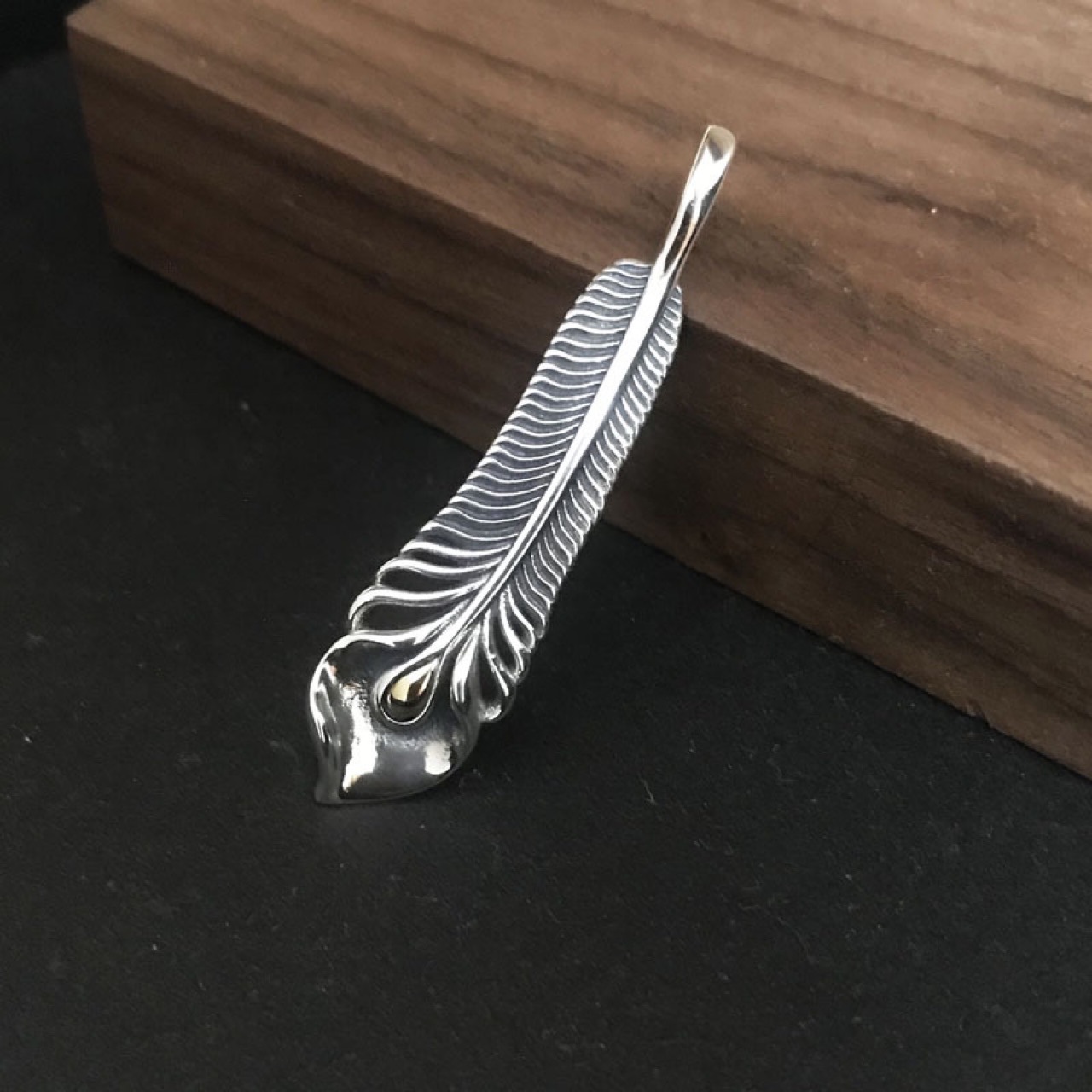 新款凤凰翔羽毛吊坠s925纯银个性手作挂件嘻哈学院风生日礼物潮吊