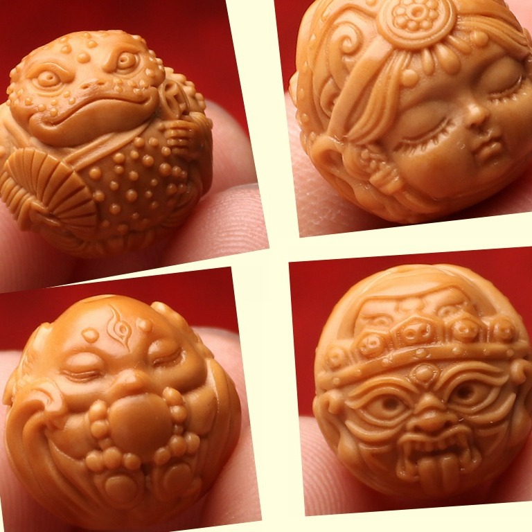 猴头桃核雕刻扎基拉姆手机链金蟾文玩单颗挂坠钥匙手串配饰核雕男