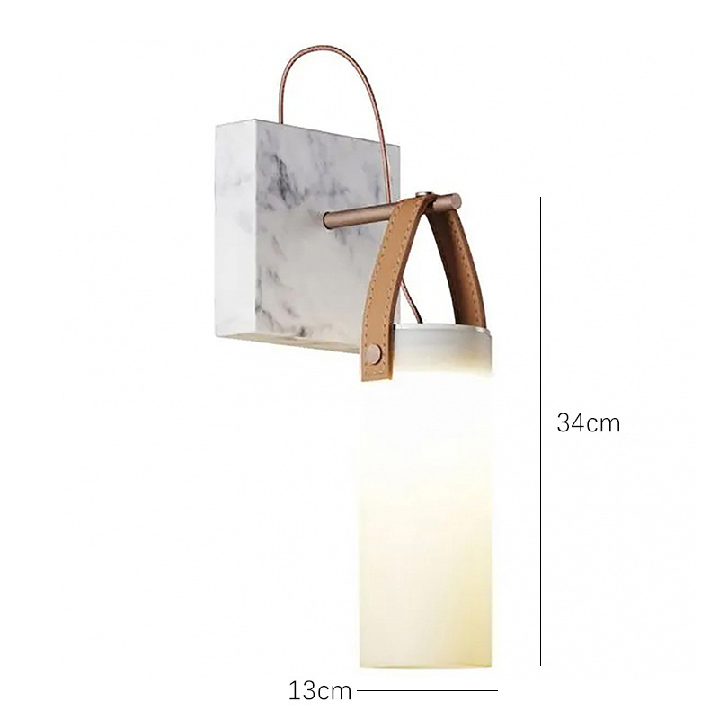 Simple Modern Light Luxury Lamp in the Living Room Marble Handmade Glass Creative LED Wall Lamp Living Room Hallway Corridor