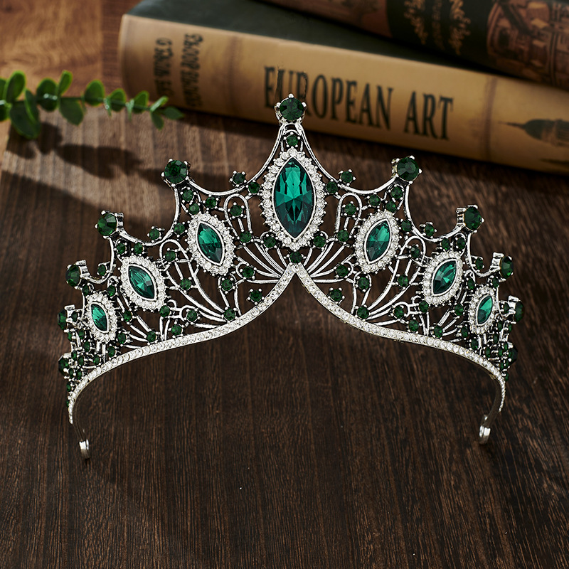 Cross-Border Bridal Crown Headdress European and American Style Baroque Luxury Atmospheric Alloy Crown Party Princess Formal Dress Accessories