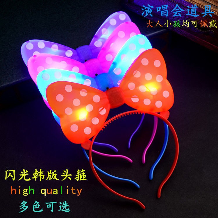 Barrettes Horn Rabbit Ears Headband Cat Ears Children's Christmas Luminous Headband Toy Push Drainage Small Gift