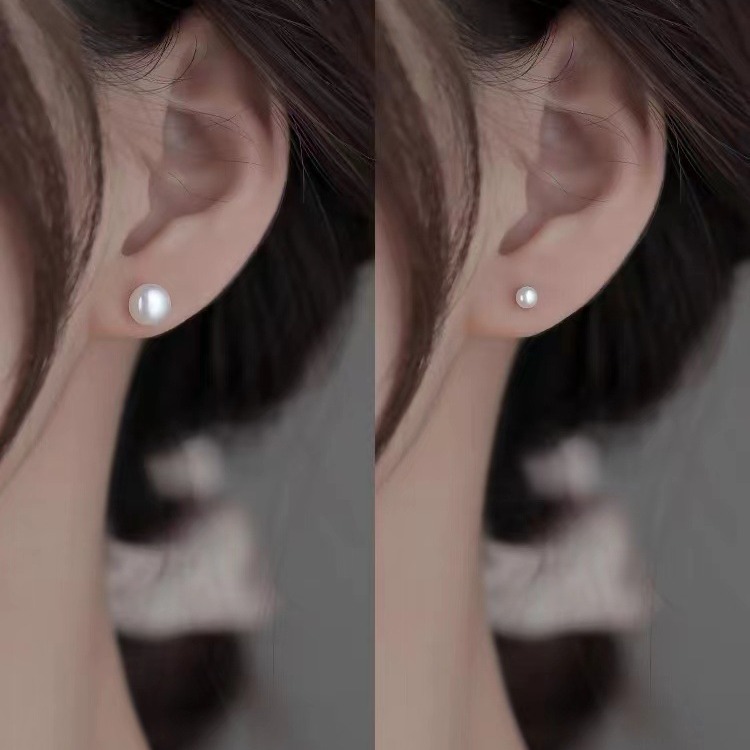 925纯银针天然珍珠耳钉2024新款爆款女小众轻奢高级感耳环耳饰