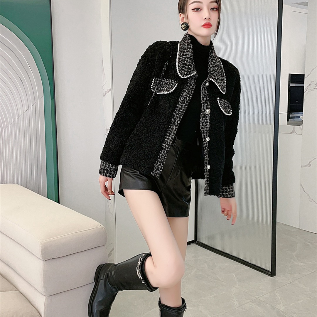 蝴蝶结亮丝名媛小香风套装洋气2021秋冬气质复古粗花呢两件套女