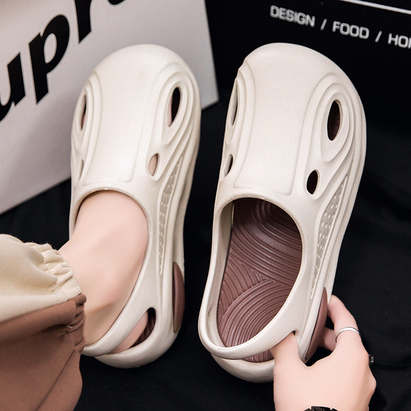 hole shoes men‘s summer wear non-slip wear-resistant slip-on slippers youth outdoor sports soft bottom beach shoes women