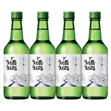 韩国原装进口清酒烧酒 初饮初乐果味烧酒360ML*4瓶装