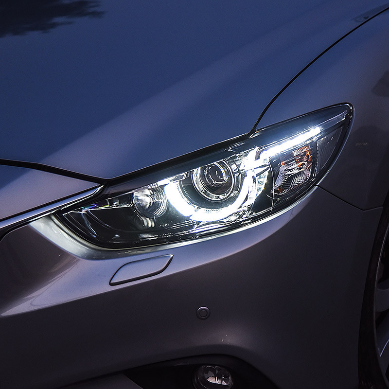 适用于马自达阿特兹大灯总成低配改装高配透镜led日行灯氙气大灯