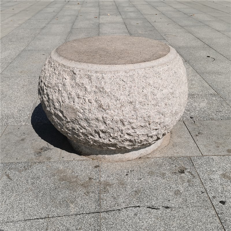 惠安石雕石墩寺庙公园商场石雕阻车圆球车档石石墩子装饰摆件定制
