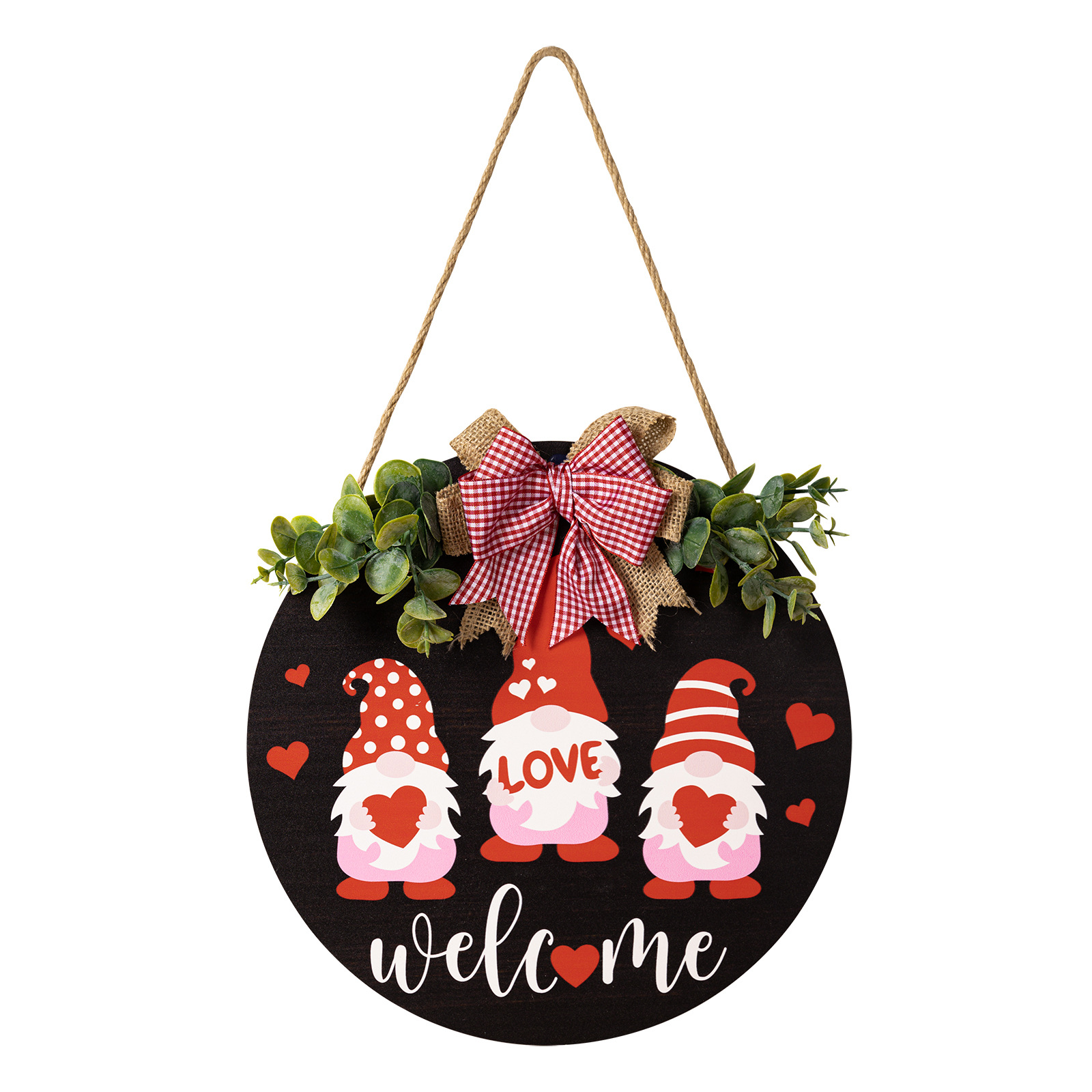 Mother's Day Decorations Creative Love Floor Essence Door Plate Red Bow Love Rudolf Welcome Door Hanging