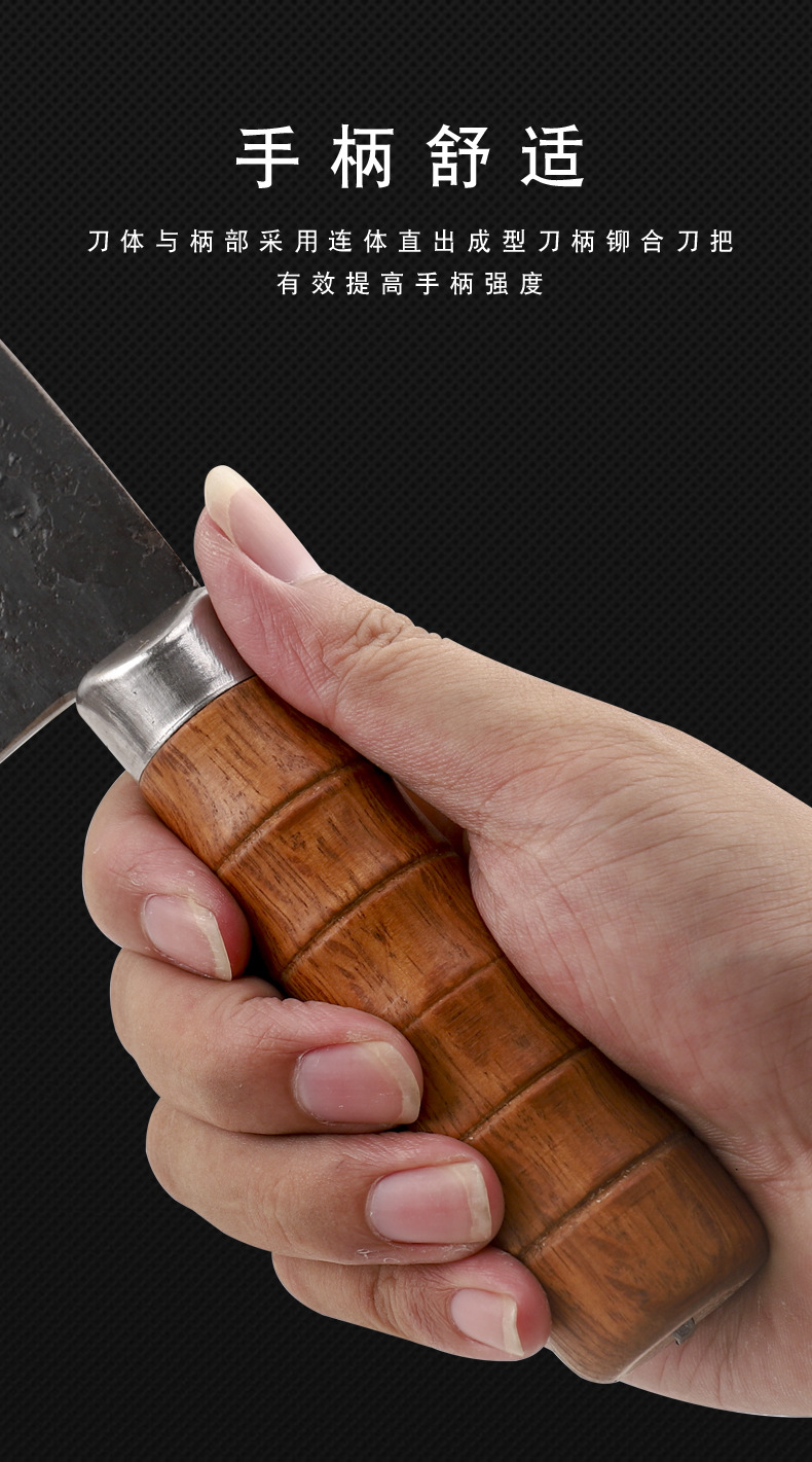 金厨堡高碳钢锻打商用砍骨厨房杀猪具斩切屠宰两用厨师刀现货批发