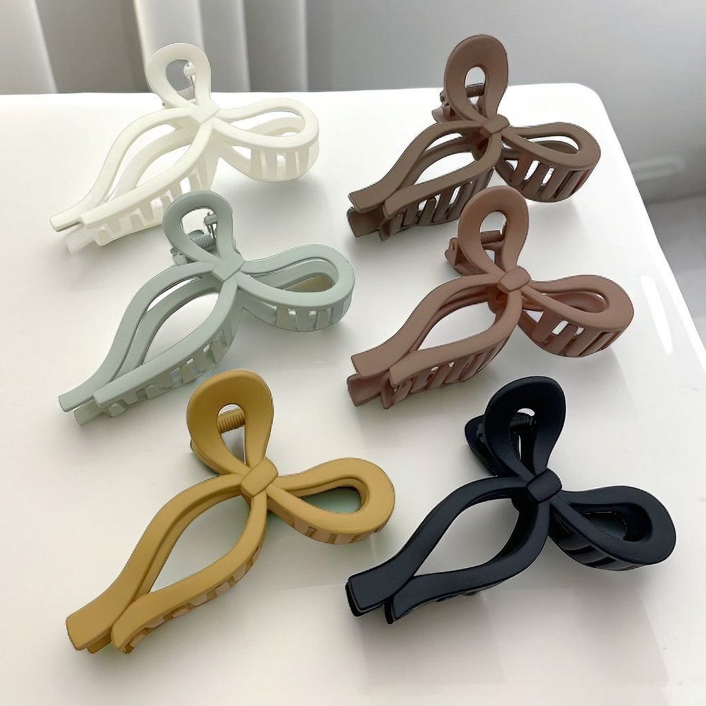 Frosted Texture Grip Rubber Paint Ribbon Shark Clip Back Head High Ponytail Hairpin Hair Accessories Wholesale