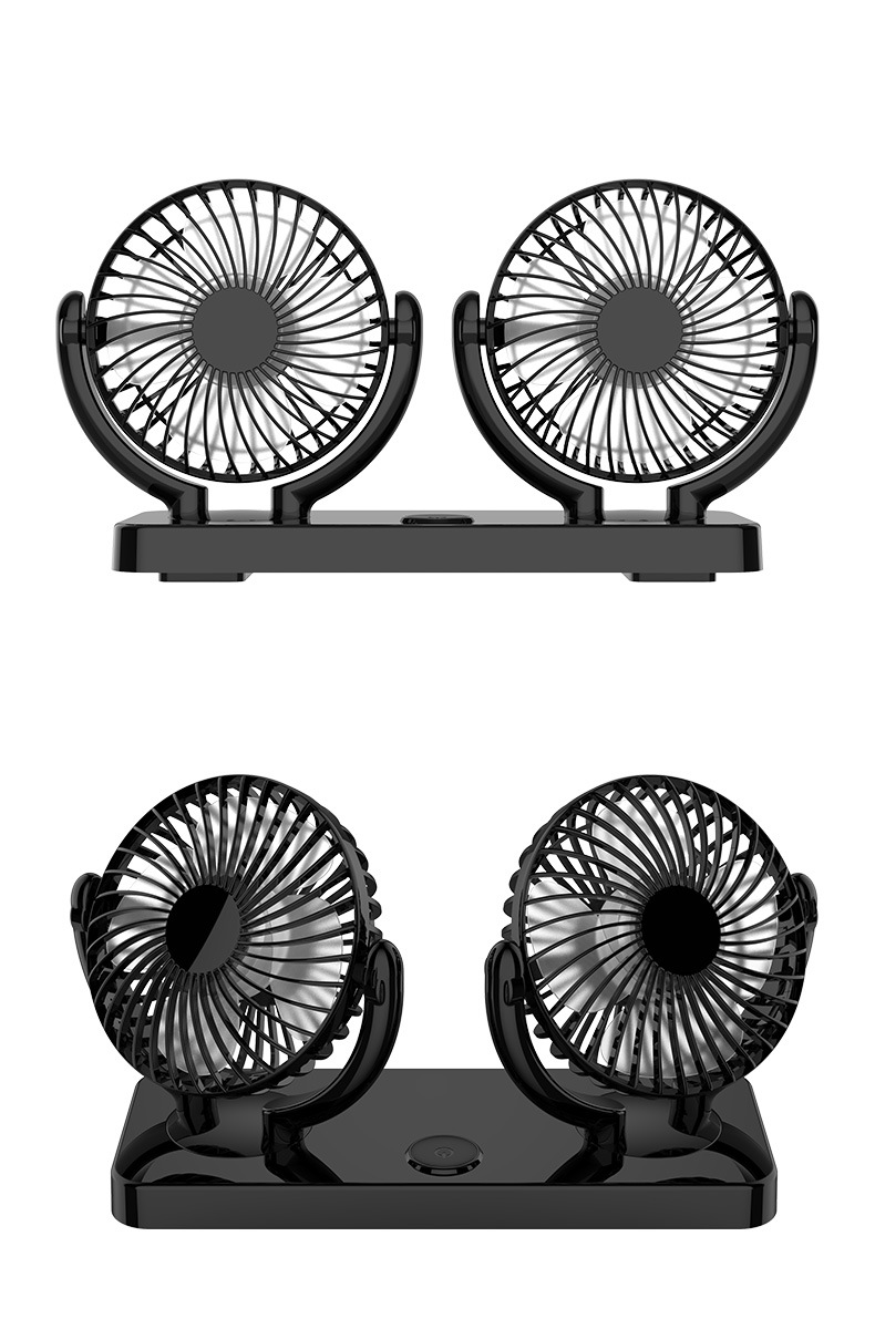 3r车载风扇双头可调节汽车小电风扇超强大风力制冷风扇通用12v24v