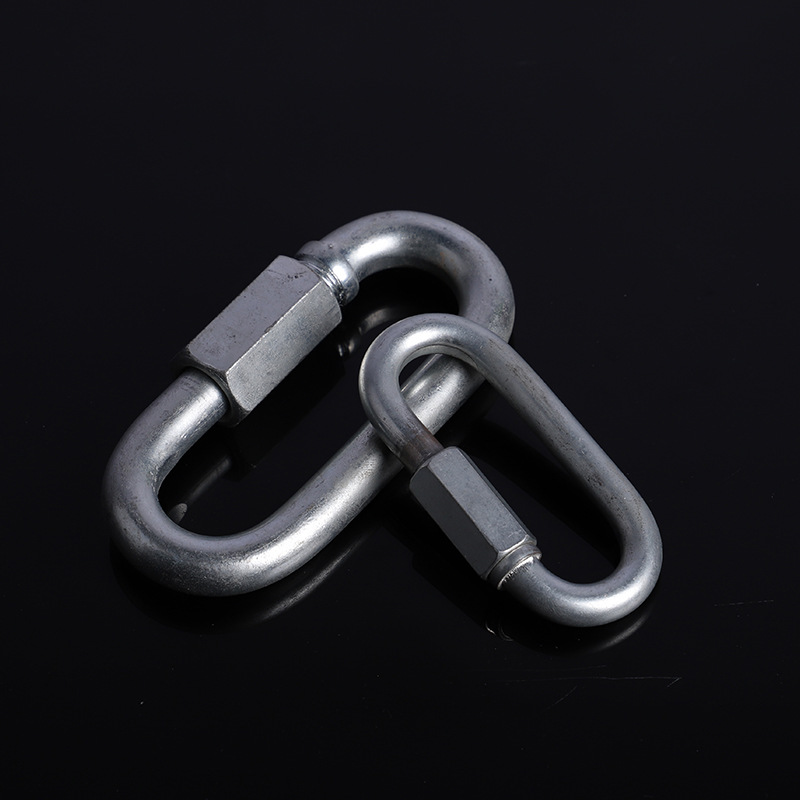 Climbing Button Carabiner Rock Climbing Load-Bearing Safety Catch Multi-Specification Chain Connecting Ring Factory Wholesale Oval Fast Climbing Button Carabiner