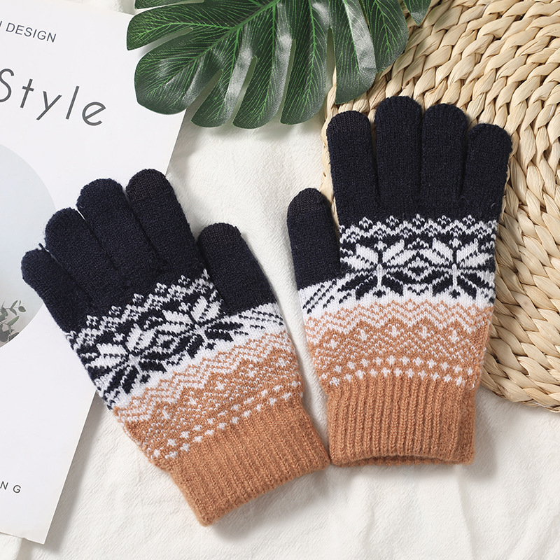 Winter Knitted Gloves Classic Style Touch Screen Mobile Phone Warm Knitted Gloves
